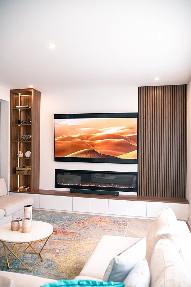 Architectural Slatted Media Wall